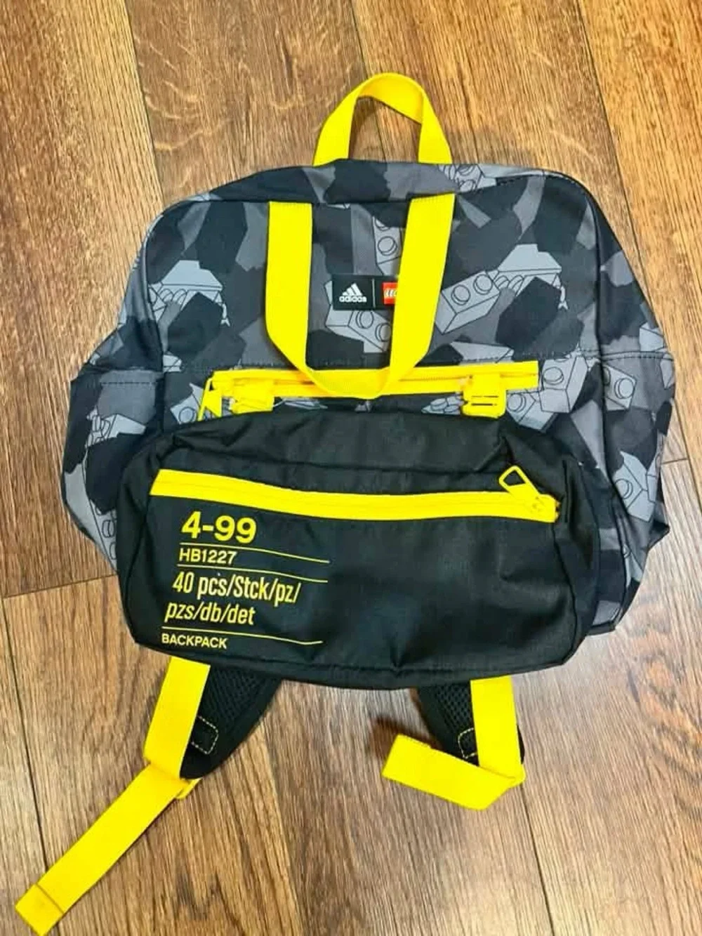 ADIDAS LEGO Backpack - Yellow & Gray Kids' Backpack